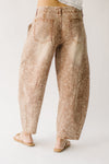 The Lavery Floral Barrel Jean in Almond
