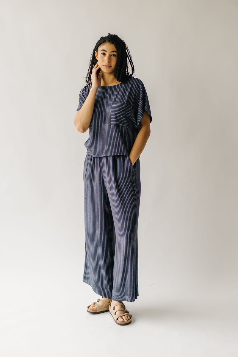 The Jackman Striped Pant in Dusty Blue