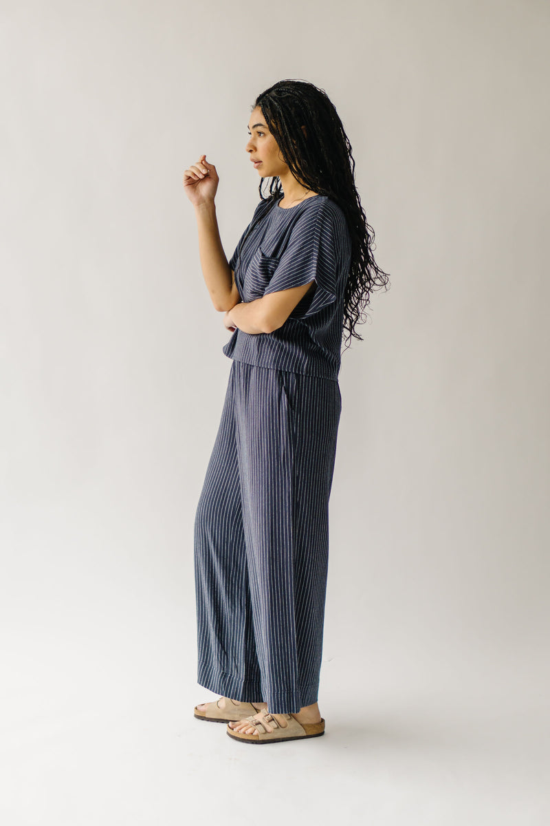 The Jackman Striped Pant in Dusty Blue