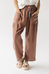 The Durst Drawstring Gauze Pant in Brown