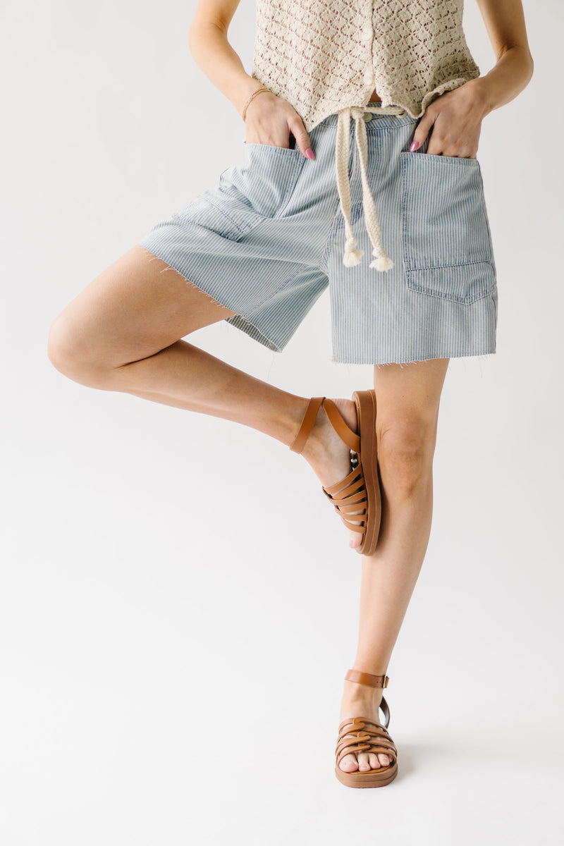 The Templin Barrel Denim Short in Stripe (PRE-ORDER: SHIPS MID MAY)
