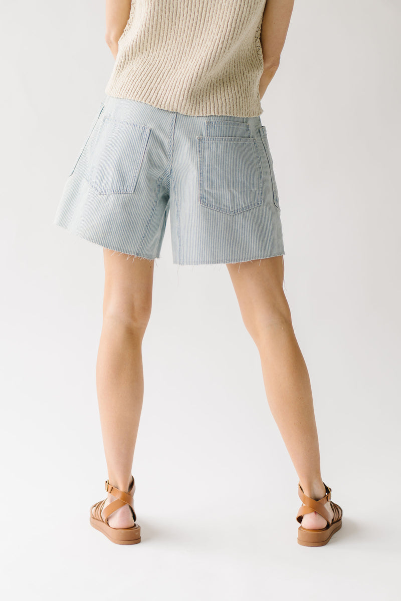 The Templin Barrel Denim Short in Stripe (PRE-ORDER: SHIPS MID MAY)