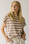 The Lennox Striped Tee in Taupe + Oatmilk
