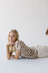 The Lennox Striped Tee in Taupe + Oatmilk