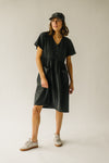 The Boice Button Front Dress in Black