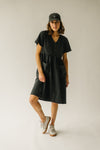 The Boice Button Front Dress in Black