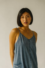 The Tolley Pocket Detail Overall Dress in Denim Blue