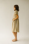 The Boice Gingham Button Front Dress in Camel Multi