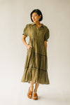 The Willden Tiered Midi Dress in Olive