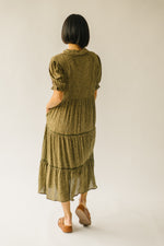 The Willden Tiered Midi Dress in Olive