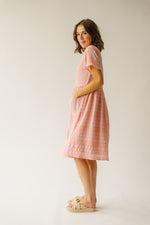 The Boice Button Front Dress in Peach