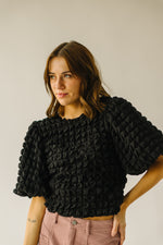 The Frisbie Bubble Textured Blouse in Black