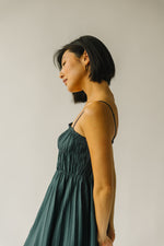 The Frisco Pleated Maxi Dress in Dark Forest