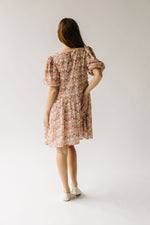 The Venice Puff Sleeve Floral Dress in Peachy Pink