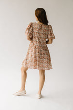 The Venice Puff Sleeve Floral Dress in Peachy Pink