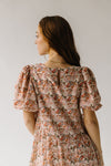 The Venice Puff Sleeve Floral Dress in Peachy Pink