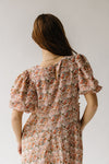 The Venice Puff Sleeve Floral Dress in Peachy Pink