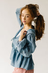 The Pullan Tie Front Blouse in Denim