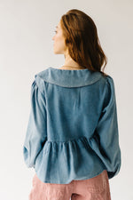 The Pullan Tie Front Blouse in Denim