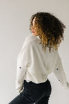 The Riggs Heart Embroidered Button-Down Sweater in Black + White