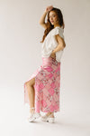 The Wayne Patchwork Floral Maxi Skirt in Pink Multi