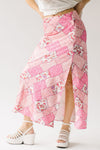 The Wayne Patchwork Floral Maxi Skirt in Pink Multi