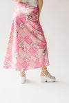 The Wayne Patchwork Floral Maxi Skirt in Pink Multi