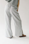 The Parklynn Striped Wide Leg Pant in Blue + White