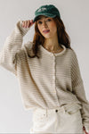 The Riggs Button-Down Sweater in Cream + Natural Mini Stripe