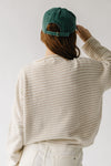 The Riggs Button-Down Sweater in Cream + Natural Mini Stripe