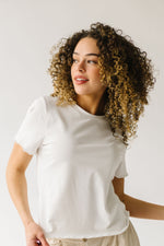 The Stanley Ruffle Hem Tee in Ivory