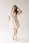 The Lindley Floral Embroidered Dress in Cream Multi