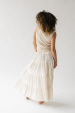 The Finnigan Embroidered Linen Maxi Skirt in Natural