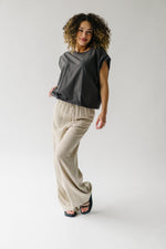 The Barnish Striped Linen Pant in Beige