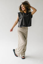 The Barnish Striped Linen Pant in Beige