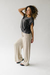 The Barnish Striped Linen Pant in Beige