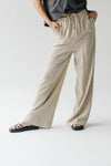 The Barnish Striped Linen Pant in Beige