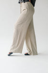 The Barnish Striped Linen Pant in Beige