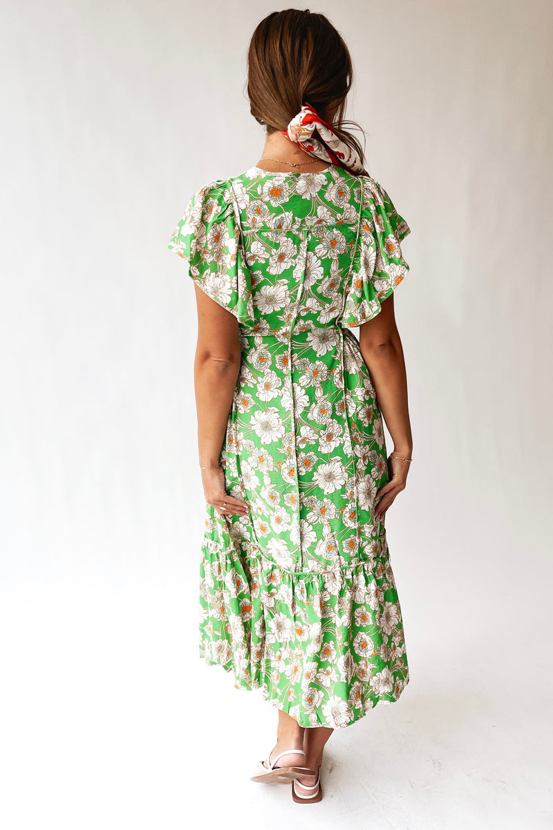 The Belmarez Floral V-Neck Midi Dress in Green Mix – Piper & Scoot The Belmarez Floral V-Neck Midi Dress in Green Mix – Piper & Scoot