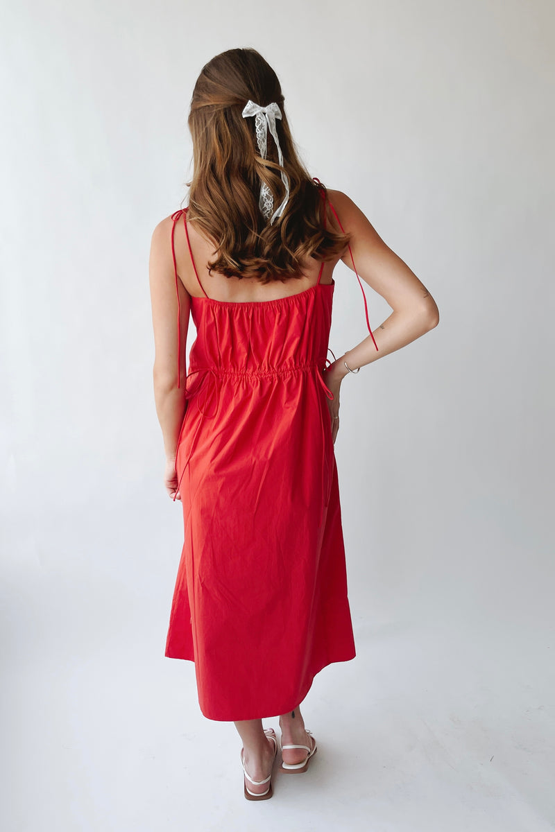 The Isadora Tank Midi Dress in Red