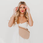 The Westlyn Woven Bag in Checkered Tan