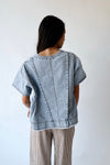 The Kirby V-Neck Blouse in Light Denim