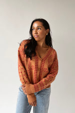 The Jepson Patterned Sweater in Ginger Red