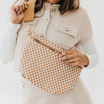 The Westlyn Woven Bag in Checkered Tan