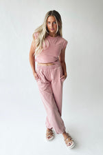 The Hintze Mineral Washed Jogger in Dusty Rose