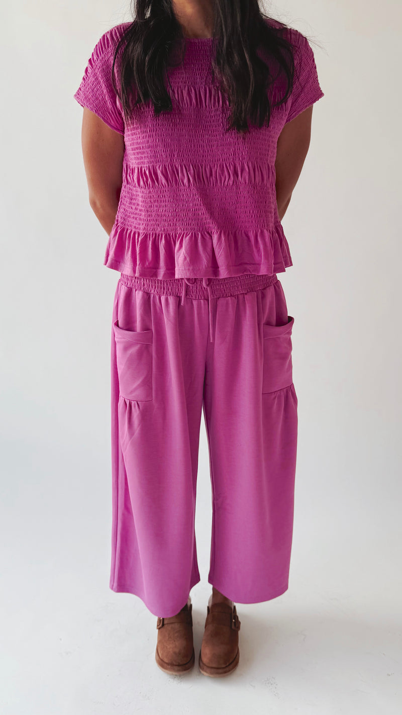 The Ruttinger Smocked Detail Set in Orchid (SHIPS END OF SEPTEMBER)