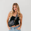 The Woven Willow Camera Crossbody Bag in Black