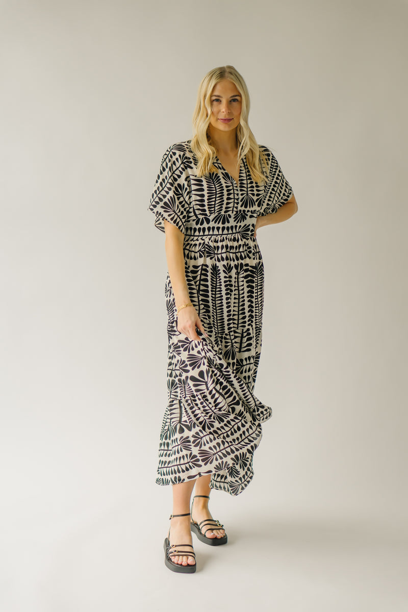 The Mathis Patterned Maxi Dress in Black Multi