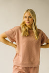 The Calista Textured Blouse in Dusty Pink