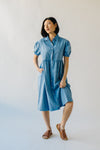 The Celeste Button-Up Dress in Denim